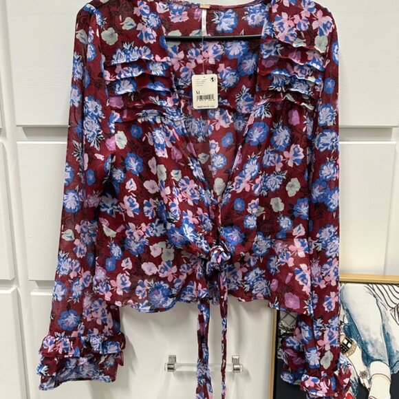 FREE PEOPLE MAYBEL RUFFLE TOP NWT - Picture 13 of 14